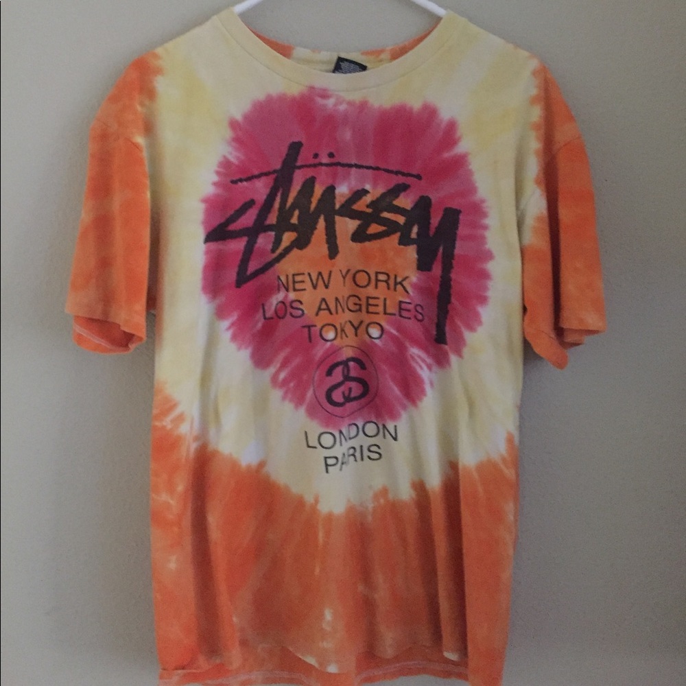Vintage Stussy Tie Die Tee Size Large